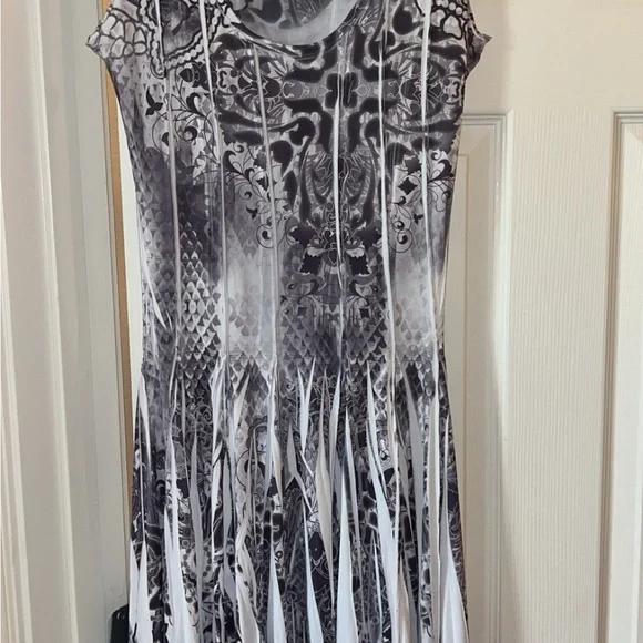 apt 9 black and white dress Dress Casual Short By Apt 9 In Animal Print, Size: L  Clothes Mentor  Perrysburg OH #125